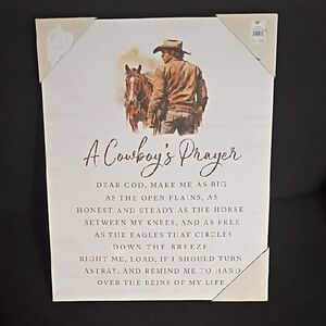 A Cowboy's Prayer Wall Art - Brown & Cream